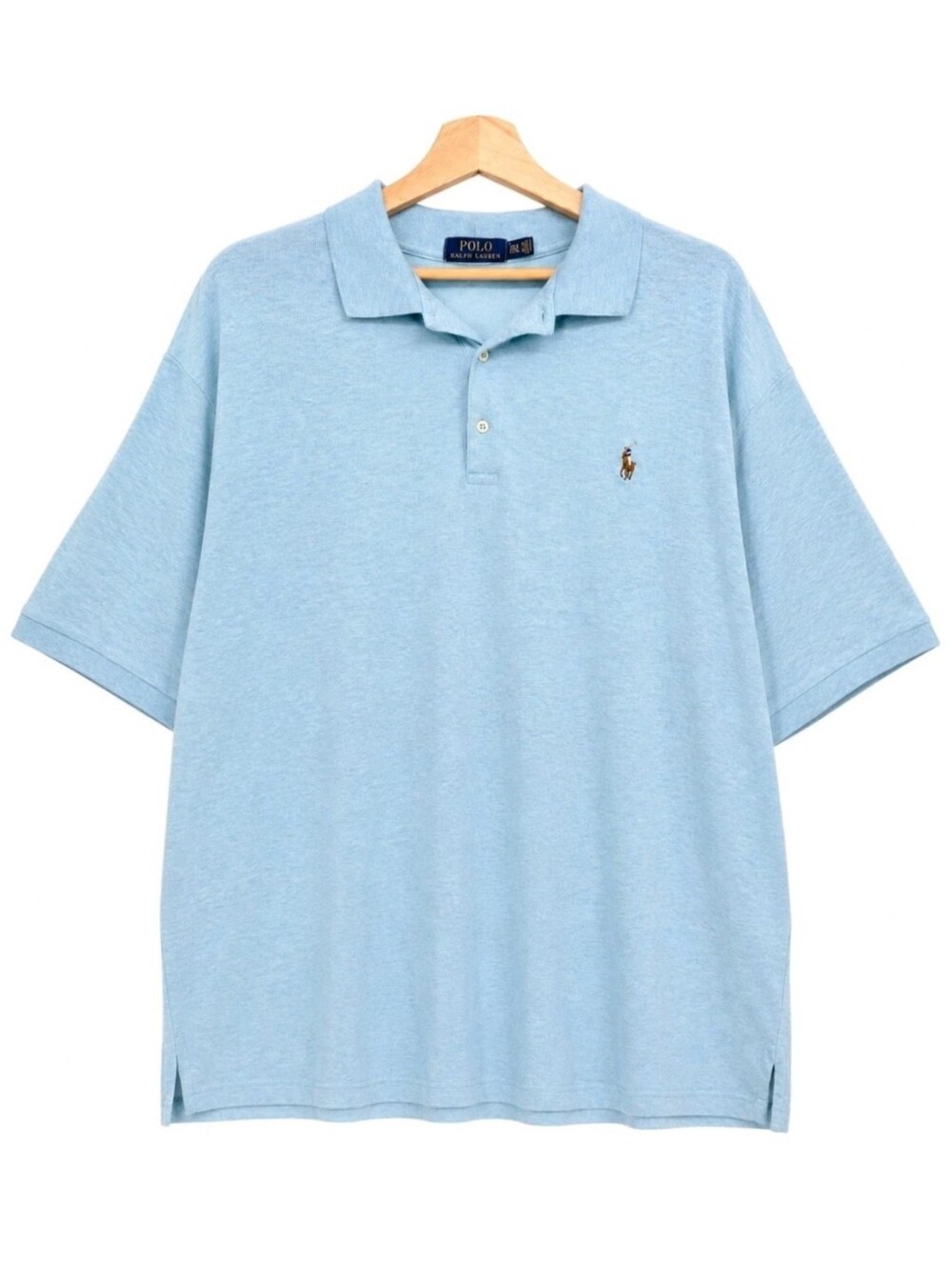 Polo Ralph Lauren 2XLT Classic Fit Heather Blue Multicolor Pony Big & Tall Polo